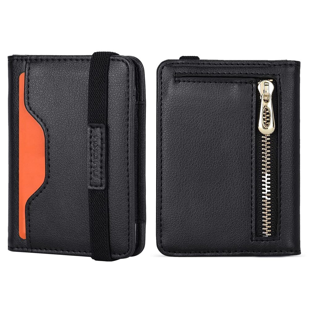 6509 Minimalist Wallet , Leather Slim RFID Wallet, Bifold Front Pocket
